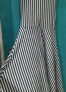 Chic Striped Midi Dress with Belt
