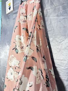 Pink Floral Wide Leg Palazzo Pants