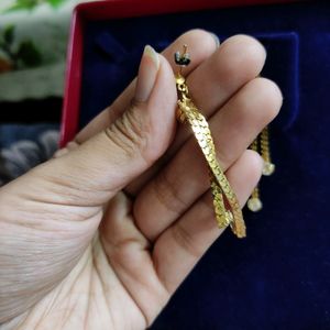 Gold Tone Omega "Choker" Necklace With Channel Set