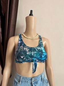 Tropical Print Bikini Top