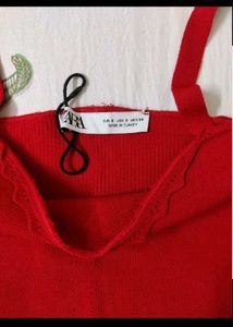 ZARA Red Knit cami top