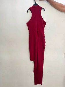 Elegant Red Halter Neck Maxi Dress