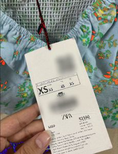 Zara Blue Floral Puff Sleeve Crop Top