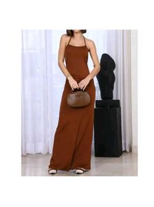 Elegant Brown Maxi Dress