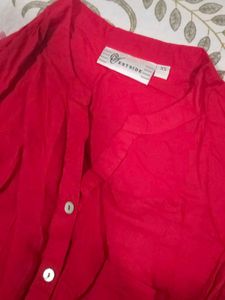 Red Casual button up Kurti💌