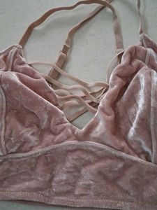 Pink Velvet Criss-Cross Bralette