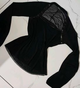 Elegant Black Sheer Sequin Top