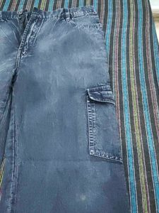 Blue Denim Cargo Pants