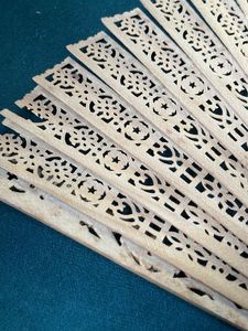 Vintage Hand-Carved Wooden Fan