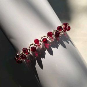 Red Crystal Beaded Bracelet