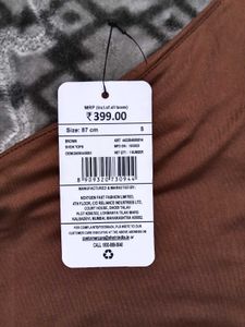 S size Brown One-Shoulder Top