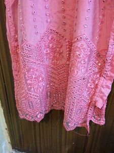 Pink Embellished Kurta Set with Dupatta