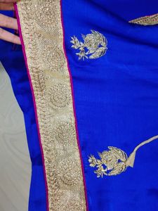 Beautiful Blue Saree With Blouse 💙