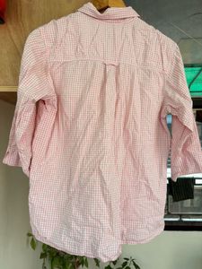 Pink Gingham Button-Up Shirt