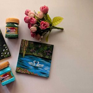 Mini Handmade Swan Painting