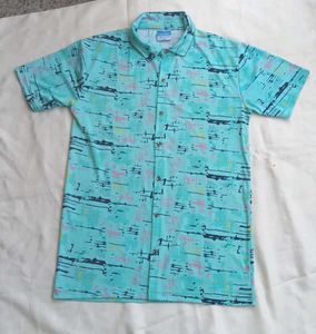 Retro Abstract Print Short Sleeve Shirt