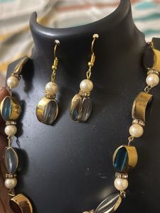 Boho Beaded Necklace and Earring Set