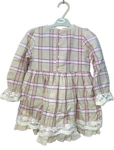 Charming Plaid Dress with Lace Trim