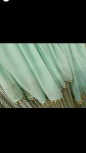 Elegant Mint Green Drape Saree