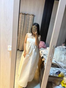 Strapless White Maxi Dress❤️🎀🦋