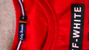 Combo. Red 'Off-White' Graphic    no damage