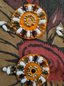 Embellished  orange round Appliques