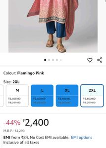 Aurelia Pink Floral  Kaftan Kurta with Pant..