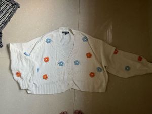 Cute Floral Knit Cardigan
