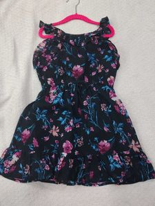 Chic Floral Print Ruffle Dress