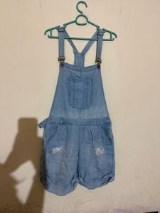 Light Wash Denim Shortalls