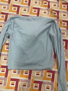 Baby Blue Tie-Front Cardigan