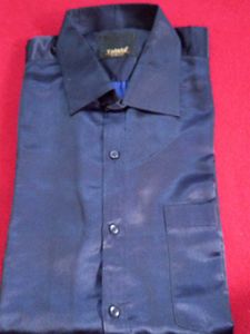Men's Navy Blue Formal Shirt shine cloth