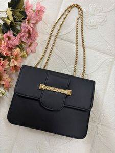 Chic Black Chain Sling Bag