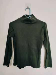 Green Turtle Neck & Black Bodycon Dress Combo