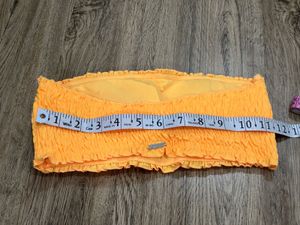 Orange Smocked Tube Top