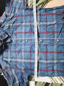 Men's Blue Plaid Long Sleeve Shirt