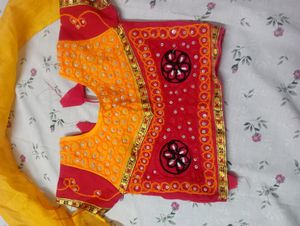 Yellow And Red Colour Radha Rani Dress