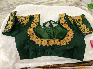 Green Embroidered Blouse