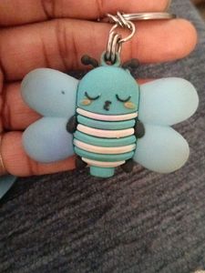 cute 3d silicone honeybee keychain with wrist stra