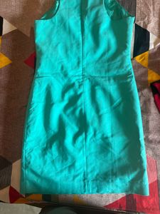 Aqua Blue Sleeveless Sheath Dress