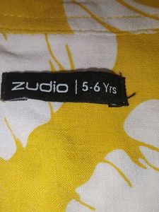 Yellow Floral Print Short Sleeve Shirt