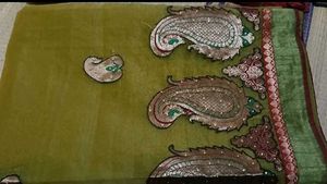Organza Green Saree with Paisley Motifs