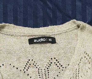 Boho Cream Lace-Up Knit Sweater