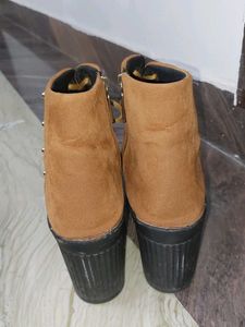 Tan Platform Lace-Up Boots
