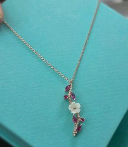Elegant Floral Necklace SS925 rose gold.pl