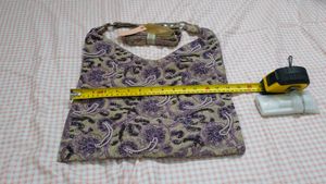 Purple Beaded Floral Hobo Handbag
