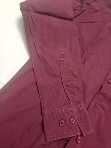 Men's Burgundy Collared Shirt