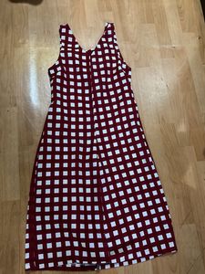 Chic Burgundy Plaid Sleeveless Dress
