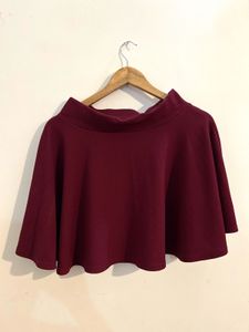 Maroon flared mini Skirt