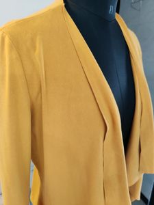 Zara Mustard Suede Waterfall Jacket